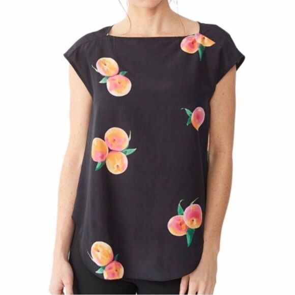 Alternative Apparel Peaches Silk Blend Black Top - Picture 1 of 11